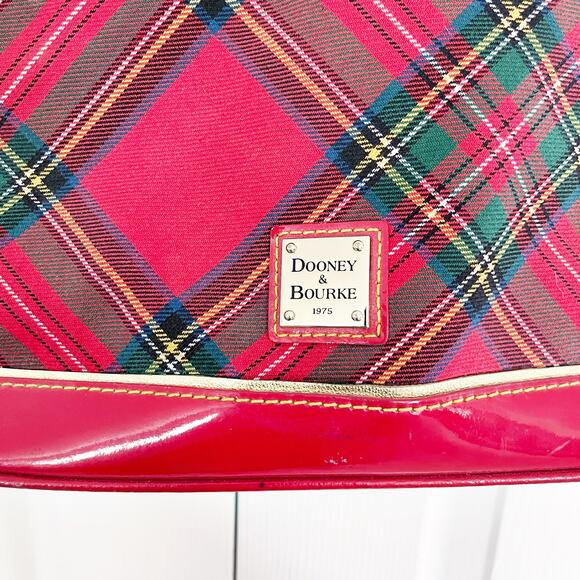 Dooney & Bourke Red Tartan Plaid Top Handle Satchel Handbag - Picture 6 of 16